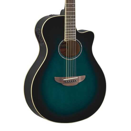 Yamaha APX600 Thin-Line Acoustic Guitar w/ Cutaway & Pickup (Oriental Blue Burst)