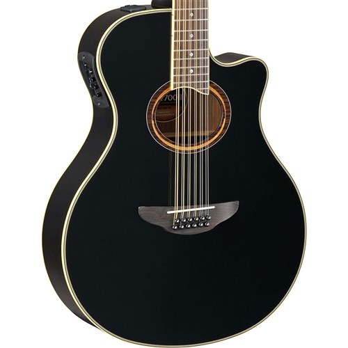Yamaha APX700II Thin-Line 12-String Acoustic - Solid Top Cutaway & Pickup (Black)