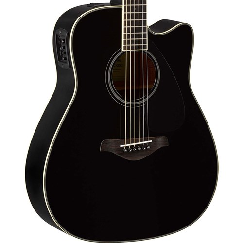 Yamaha FGX820C Electric-Acoustic Dreadnought w/Cutaway (Black)