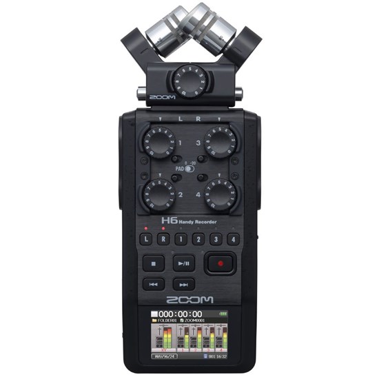 Zoom H6 Black Handy Recorder For Live, Podcast, Studio & More