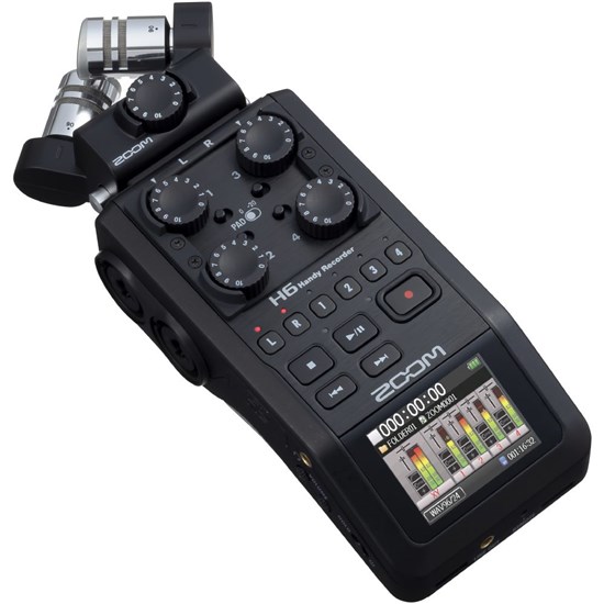 Zoom H6 Black Handy Recorder For Live, Podcast, Studio & More