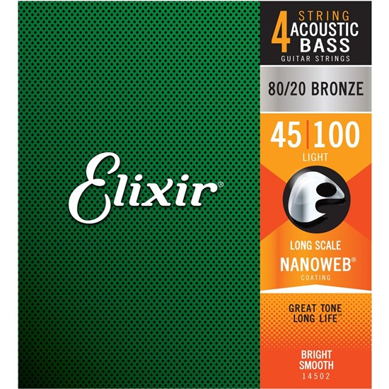 Elixir 14502 Acoustic Bass 80/20 Bronze w/ Nanoweb Coating - Light (45-100)