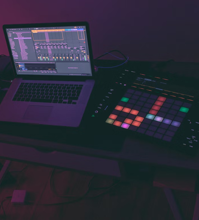 Laptop with Ableton Push