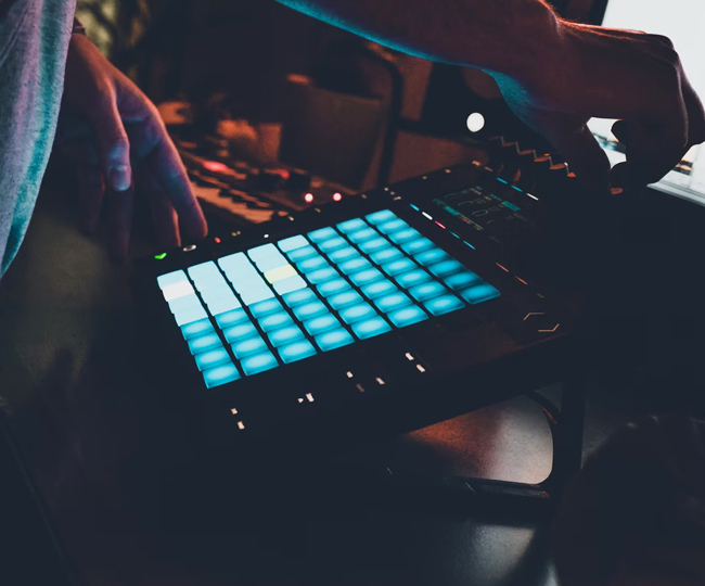 Person using Ableton Push controller