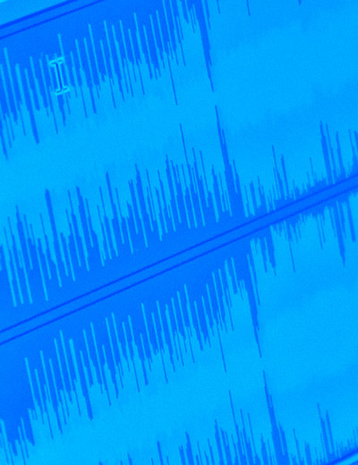 Audio wavefom on a computer screen