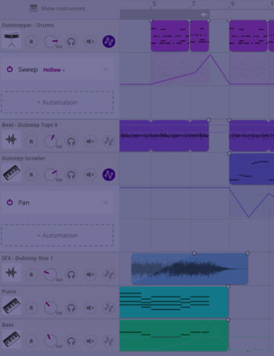 Screenshot of Soundtrap program.