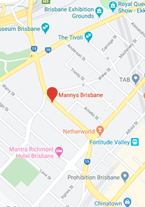 Location map of Mannys Brisbane